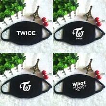 Kpop дважды альбом What is Love логотип печать K-pop модные маски для лица Унисекс Хлопок Черная ротовая маска