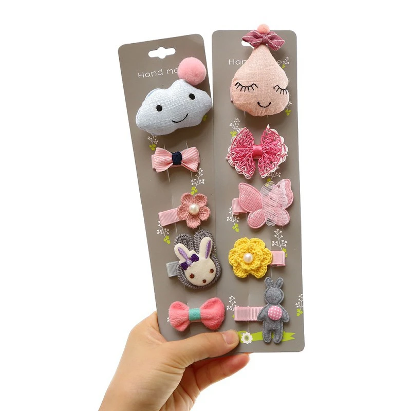 5Pcs//set kids girls cartoon animal hairpin hair clips baby hair accessories TB