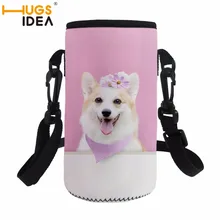 HUGSIDEA 500 мл чашка для питья воды Обложка с принтом собаки портативный рюкзак через плечо бутылки защитный чехол бутылка с водой чехол для переноски