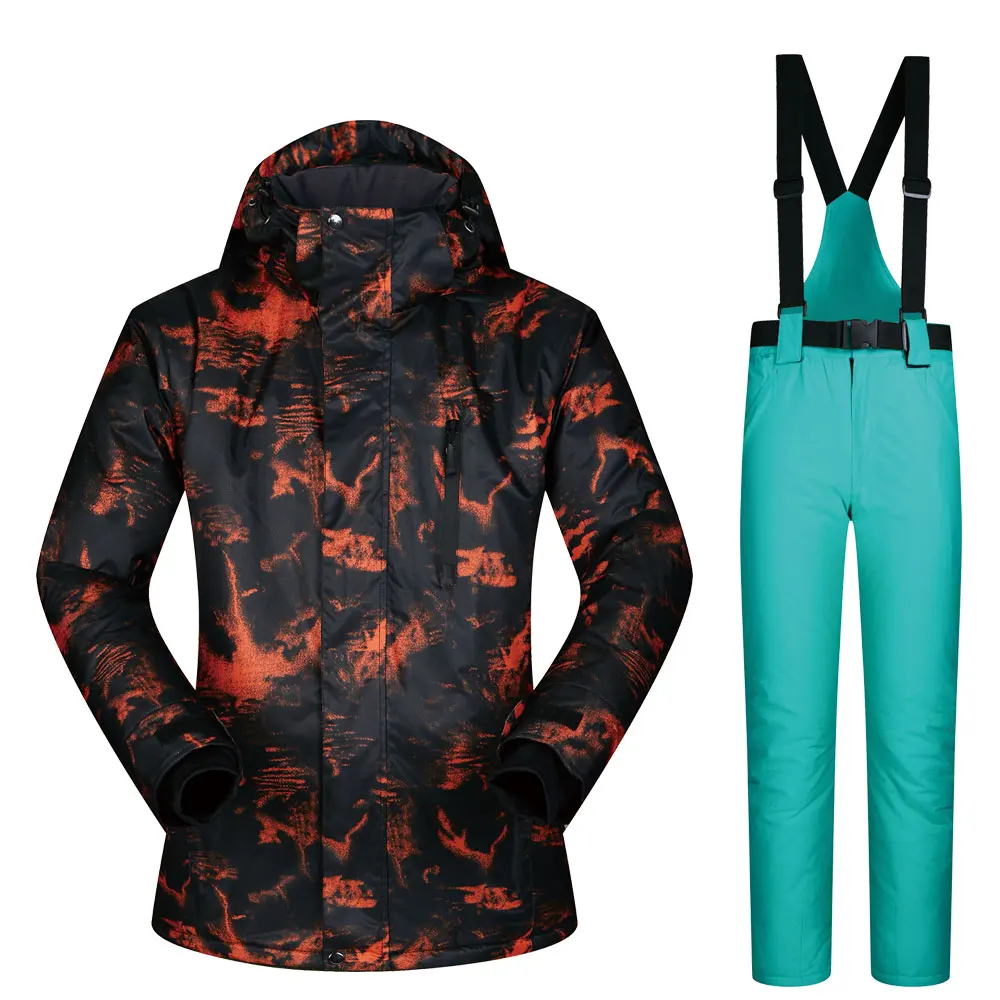 Лыжная куртка для мужчин, теплый зимний лыжный и сноубордический костюм, куртка+ штаны, Мужская ветрозащитная водонепроницаемая одежда, зимний брендовый мужской лыжный костюм
