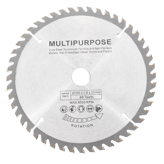 Circular Saw Blade 165mm 48 Teeth Tungsten Steel Alloy Saw Blades Hand Tools for Woodworking Cutting