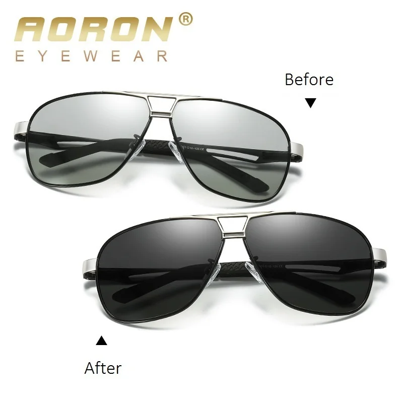 Pilot фотохромные солнцезащитные очки, мужские поляризованные солнцезащитные очки для вождения, хамелеон, очки для вождения, защитные очки ночного видения, UV400
