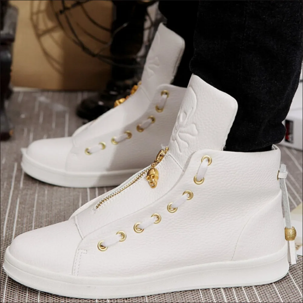 mens white high top shoes