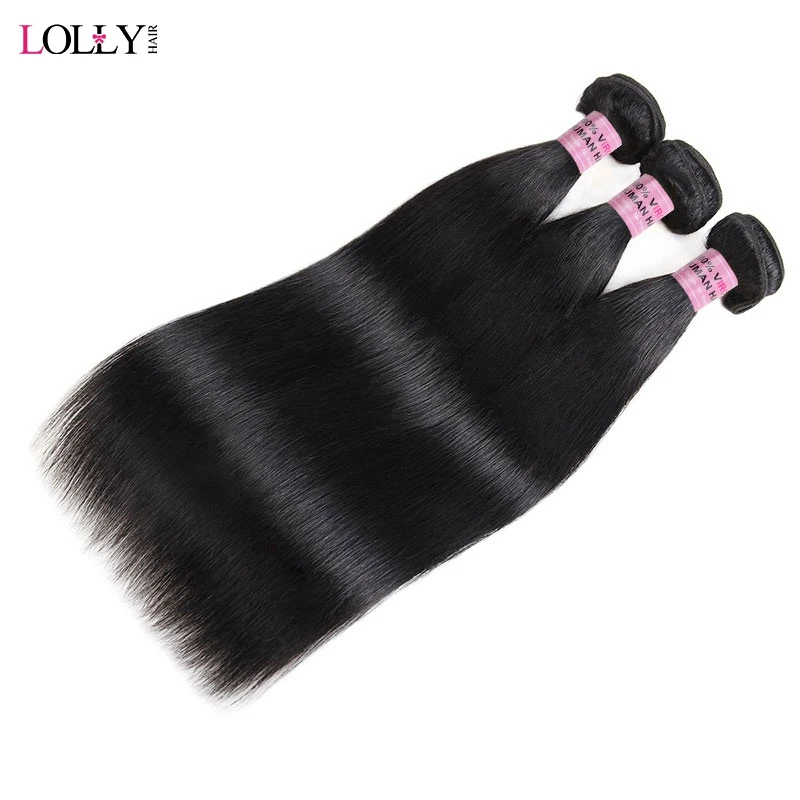 

Lolly Malaysian Straight Hair Bundles 100% Human Hair Bundles Natural Color Double Weft Non Remy Human Hair Weave Free Shipping