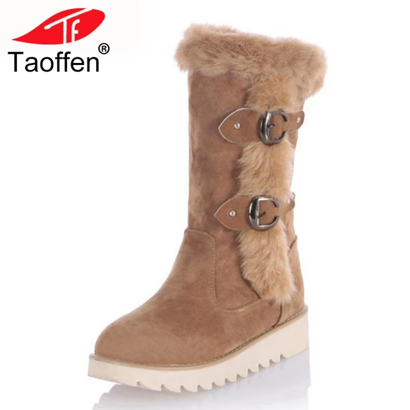 TAOFFEN Size 31-43 Gladiator Snow Boots Women Flats Half Short Boot Ladies Warm Plush Winter Mid Calf Boots Footwear Shoes Woman цена TAOFFEN Size 31-43 Gladiator Snow Boots Women Flats Half Short Boot Ladies Warm Plush Winter Mid Calf Boots Footwear Shoes Woman цены онлайн