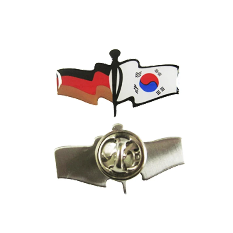 

Environmental patriotic flag badge Epoxy butterfly buckle badge