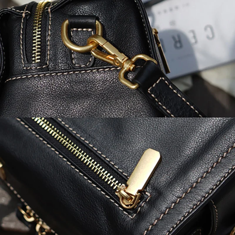 AETOO British style fashion retro handmade cowhide bag, leather shoulder oblique cross bag, casual bow lady small square Bag