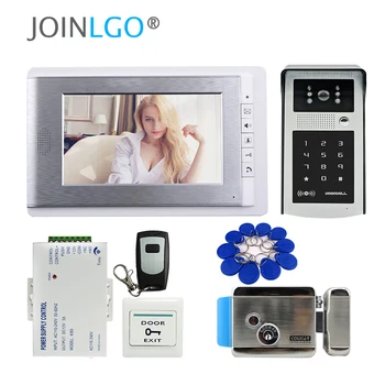 

FREE SHIPPING New 7" LCD Monitor Video Intercom Door Phone Kit + Waterproof RFID Code Keypad Doorbell Camera + Stainless E-LOCK