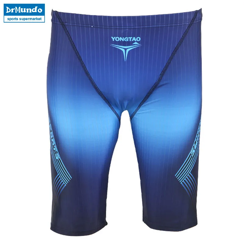

Men`s Professional Athletes Compression Rapid Swim Trunks Splice Quick Dry Jammer Swimsuit