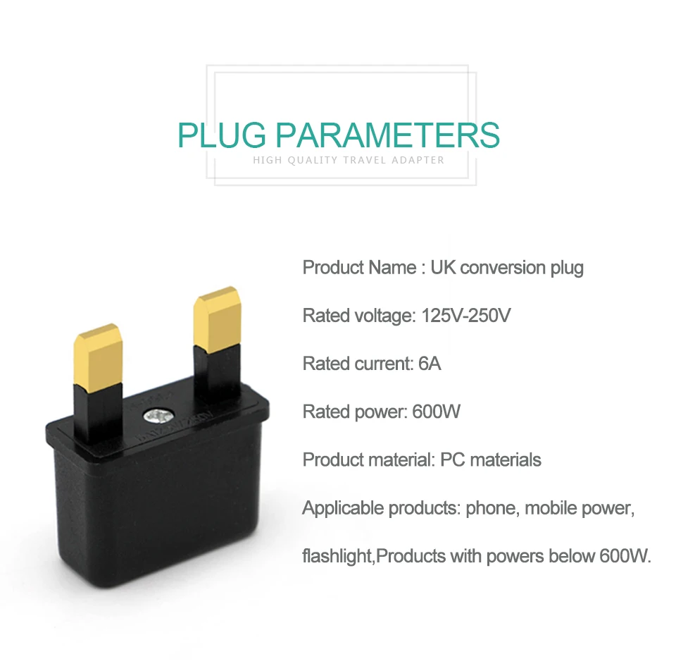 1PC US EU TO UK AC Power Adaptor Plug Travel Wall Charger Outlet Adapter Converter 2 Socket For Phone Laptop Electronic Charging (10)