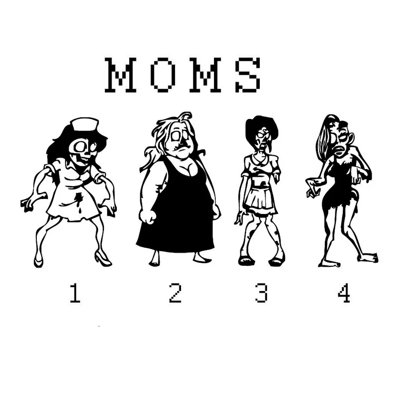 Zombie Stick Figure Family Of Moms And Kids Car Stickers Covering The Body Of Fashion Vinyl ...