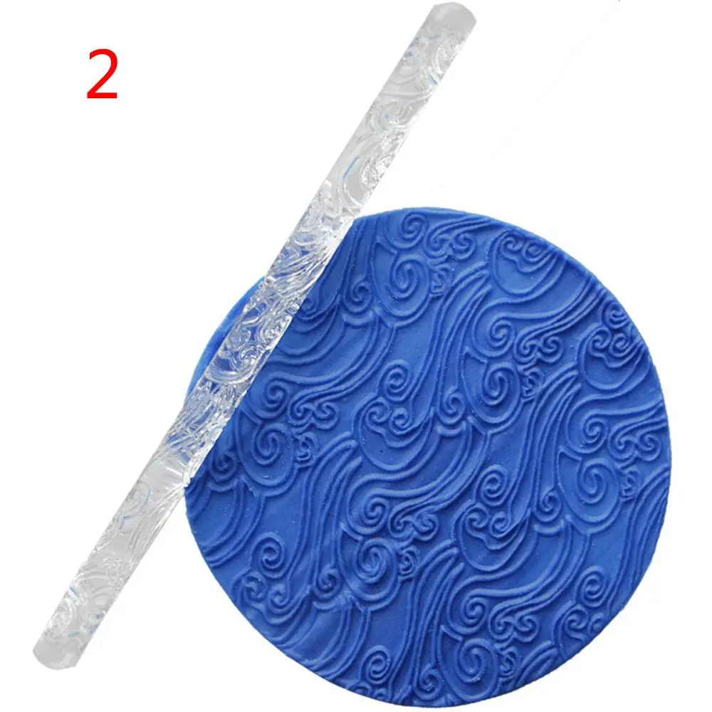 

1PC Fondant Cake Impression Rolling Acrylic Rolling Pin Designed Pin Pastry Roller Embossing Baking Tools Kitchen Accessories