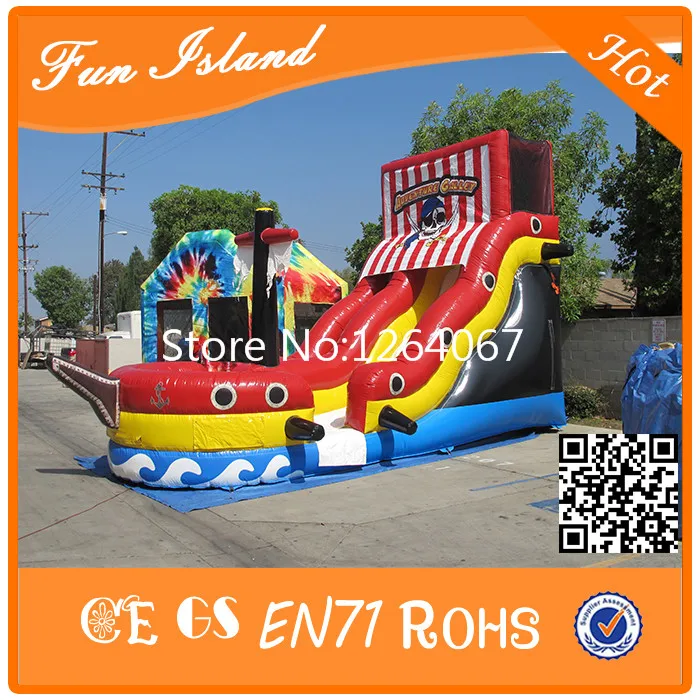 

Free Shipping Popular Inflatable Pirate Ship /Inflatable Pirate Ship Slide Combo For Kids And Adults