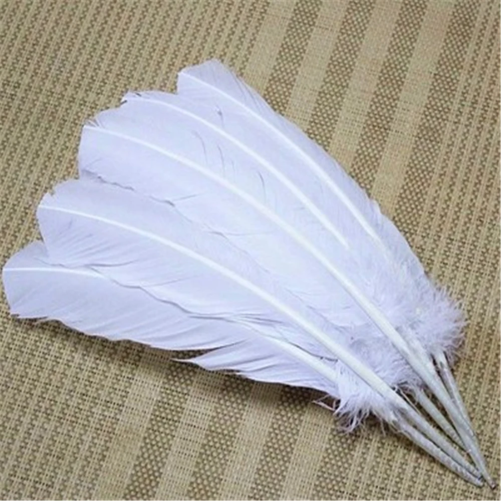 wholesale 50pcs goose feathers white 10 12" (25 30cm) geese feathers
