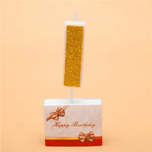 Свечи на день рождения Золотой Красный номер 0-9 торт украшения для кексов день рождения свеча для торта вечерние изделия для декорации - Цвет: Gold 1