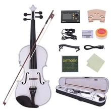 Ammoon полный размер 4/4 Акустическая Электрическая Скрипка твердое дерево тело черное дерево гриф с колками подбородок отдых задняя часть с чехлом тюнер