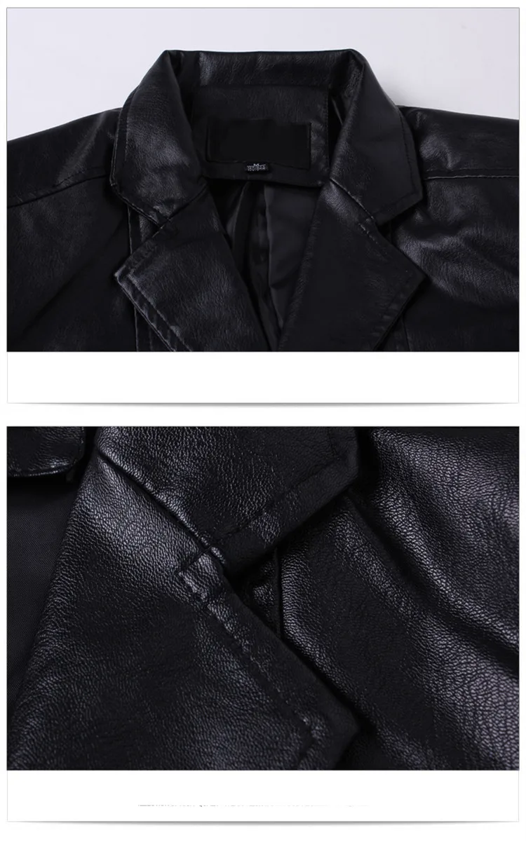 Высококачественный кожаный пиджак для мужчин, осенний блейзер для мужчин, приталенный Мужской Блейзер больших размеров, M-7XL