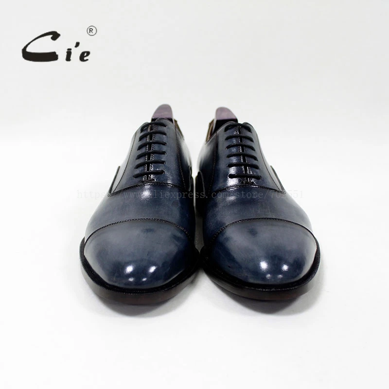 Respiráveis Homens 100 blake Rodada Oxford 03 Ox Sapato De Genuíno 03 Handmade Ofício Captoe Couro Patina Bespoke Cie Marinha Bezerro Mackay Dos Zaq0wZt