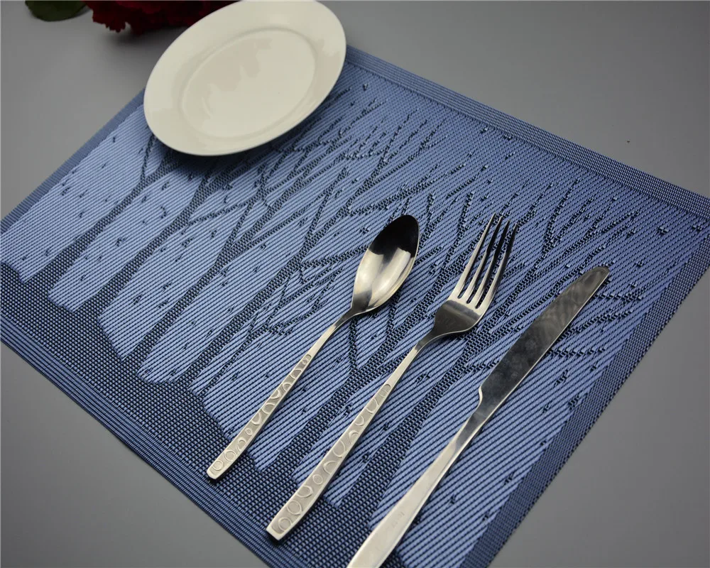 

4pcs/Lot 45*30cm Fashion Modern PVC Dining Table Placemat Europe Style Kitchen Tool Tableware Pad Coaster Coffee Tea Place Mat