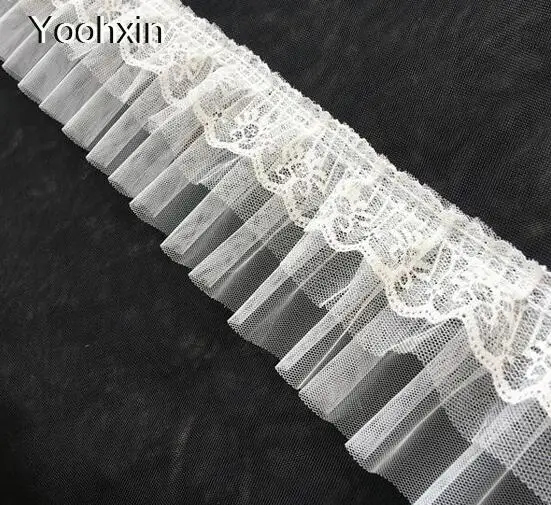 

9cm Wide Luxury Cotton Embroidered White flower lace fabric craft sewing DIY trim fringe applique Ribbon collar wedding supply