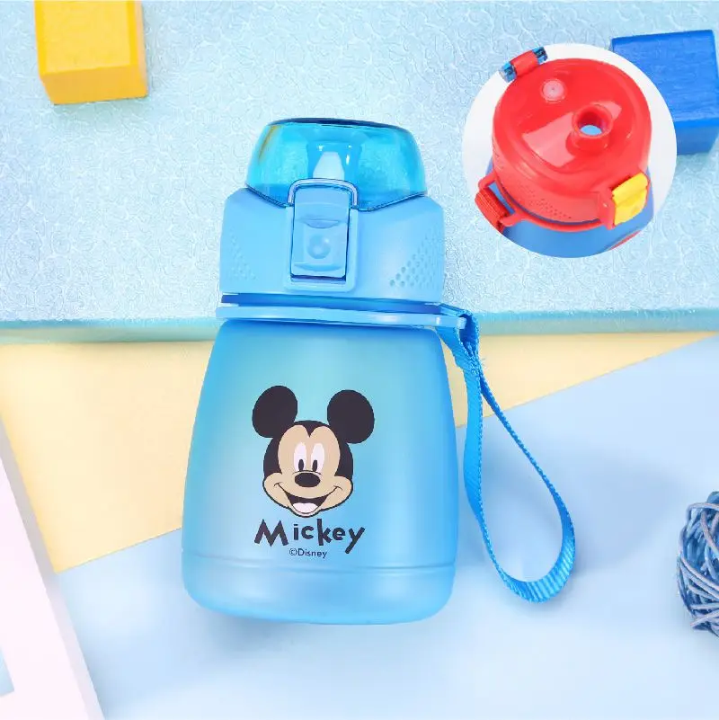 Disney 370 мл детские чашки для младенцев кормления воды герметичная Питьевая чашка Kawaii бутылка воды портативный открытый моя бутылка дети - Цвет: No straw 390ML