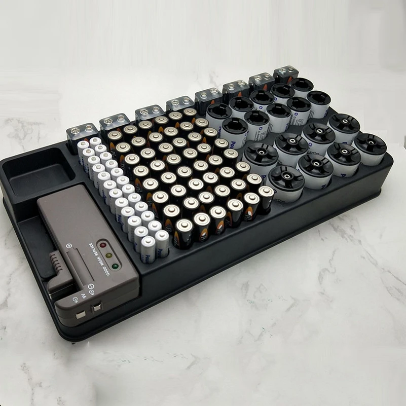 Meilleur Organisateur de la batterie boîte de rangement Cas Organisateur Avec testeur de batteries batterie universelle Titulaire De Stockage pour AA AAA C D 9 V Batterie Cas