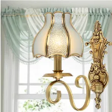 1 шт. медная настенная лампа с матовым стеклом, абажур, настенное бра для прикроватной тумбы, лампа для крыльца, зеркальный светильник для спальни, внутренний настенный светильник s