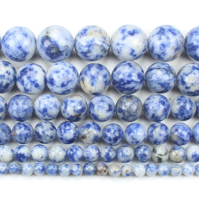 

Natural Sosalite Smooth 4-14mm Round Beads 15inch ,Wholesale For DIY Jewellery Free Shipping !