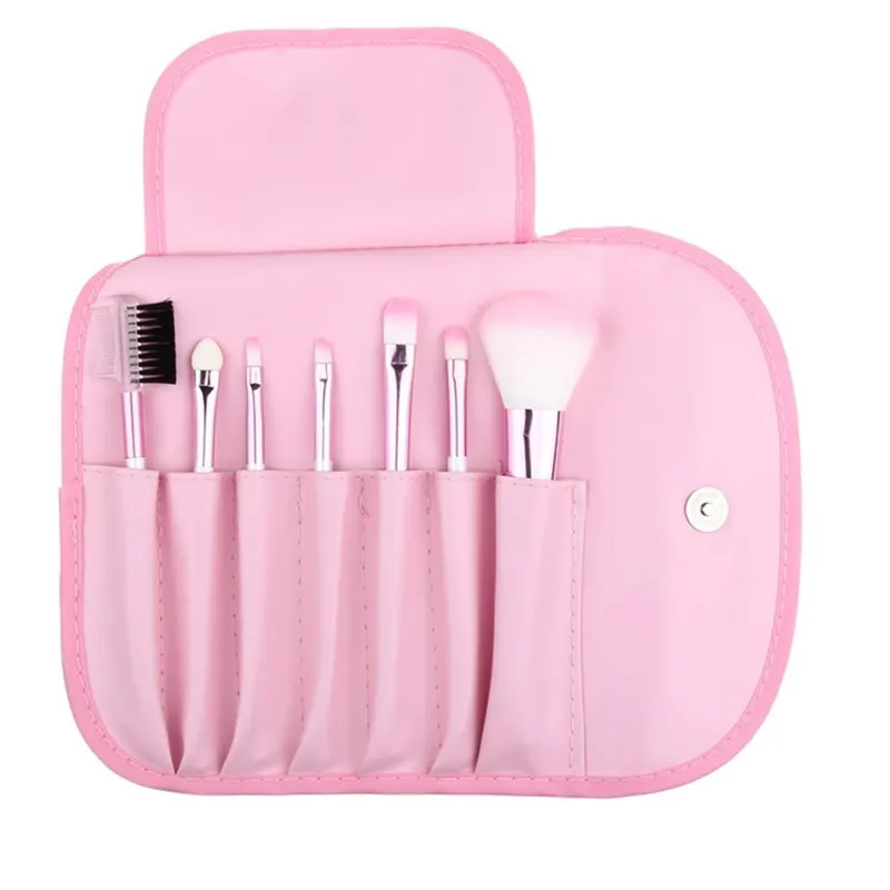 Colorido em pu Cabelo Sintético Profissional Peixe Especial Punho Plástico Cosmetic Make up Brush Kit Makeup Brushes Grupo Bolsa 7 Pcs 11 7 pcs cabelo sintético profissional peixe especial
