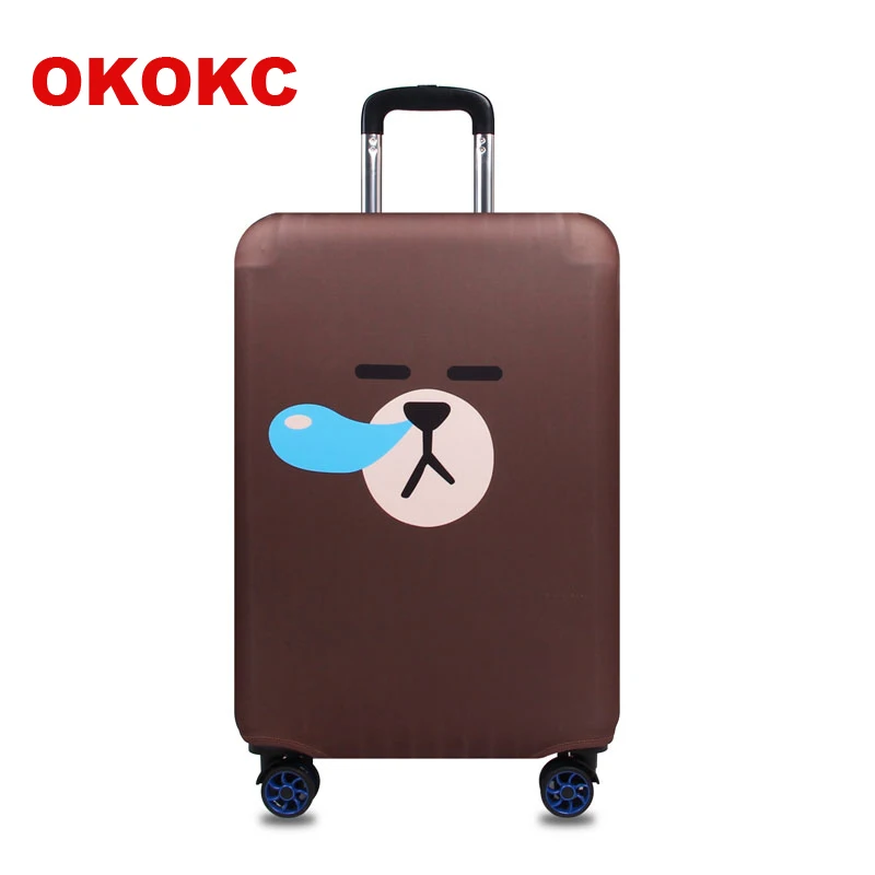 Плотный дорожный защитный чехол на чемодан OKOKC с медвежонком подходит для