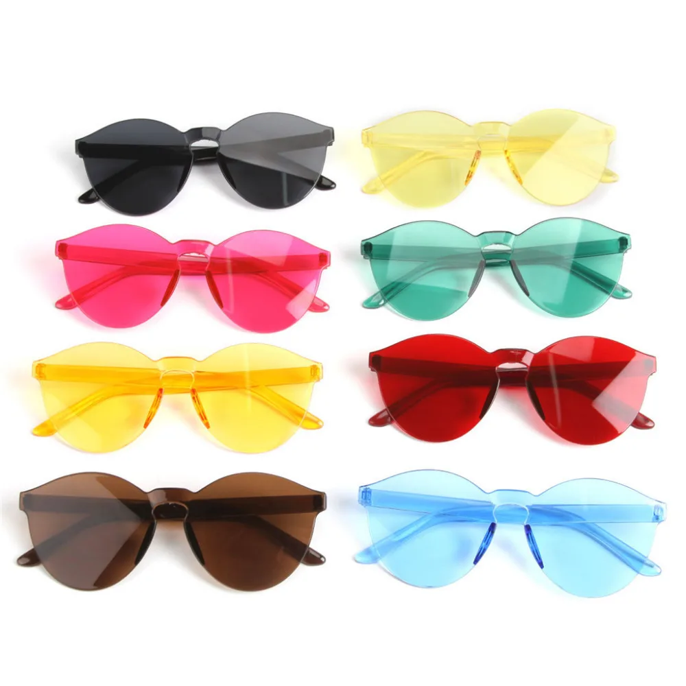 2019 man and woman Candy-colored frameless transparent cycling glasses photochromic beach sport couple sunglasses 40M27 (1)
