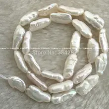 Пресноводный жемчуг белое жемчужное ожерелье Reborn 15-18 мм 1" природа