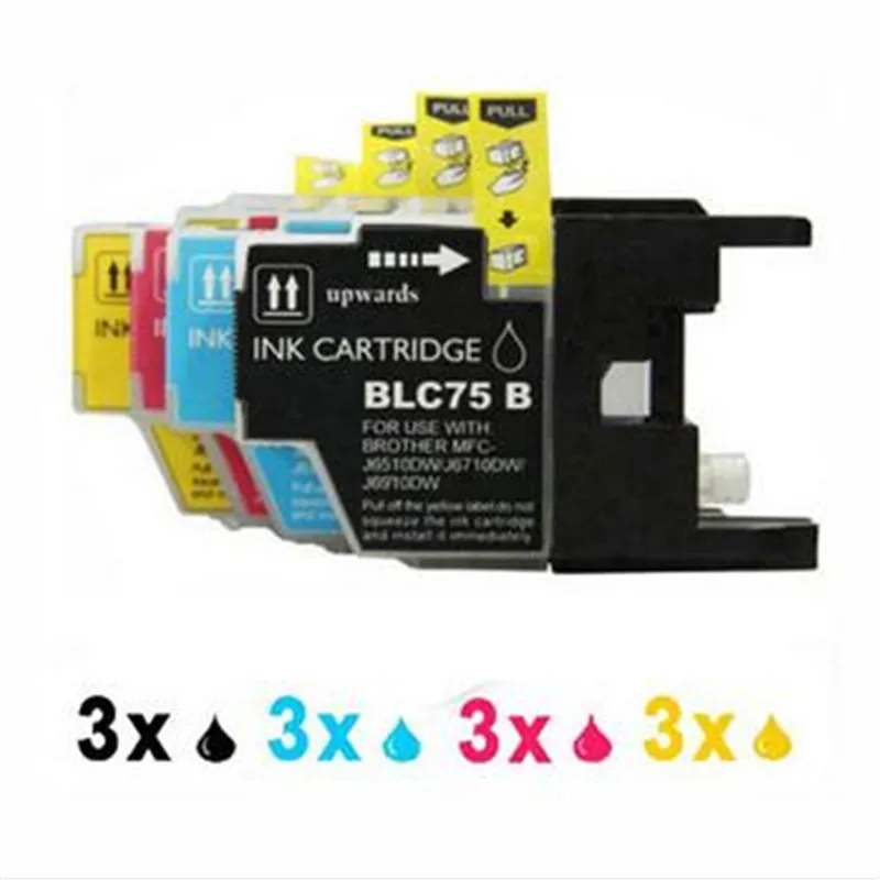12PK LC1280 LC71 LC73 Compatible for Brother Ink Cartridge MFC-J430W MFC-J825DW MFC-J835DW DCP-J525N DCP-J540N Printer Inkjet 12PK LC1280 LC71 LC73 Compatible for Brother Ink Cartridge MFC-J430W MFC-J825DW MFC-J835DW DCP-J525N DCP-J540N Printer Inkjet