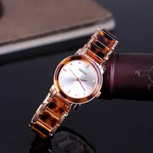 Européenne Sexy Léopard Résine Bracelet Montres pour Femmes D’été De Mode Vogue Filles Rue Populaire Quartz Montre-Bracelet Analogique NW7406