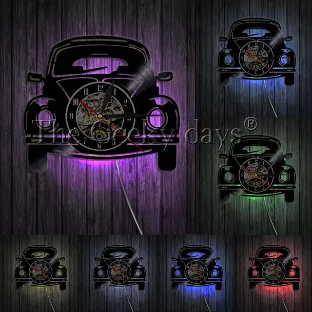 Retro Car Wall Clock Classic Automobile Vinyl Record Clock Modern Wall