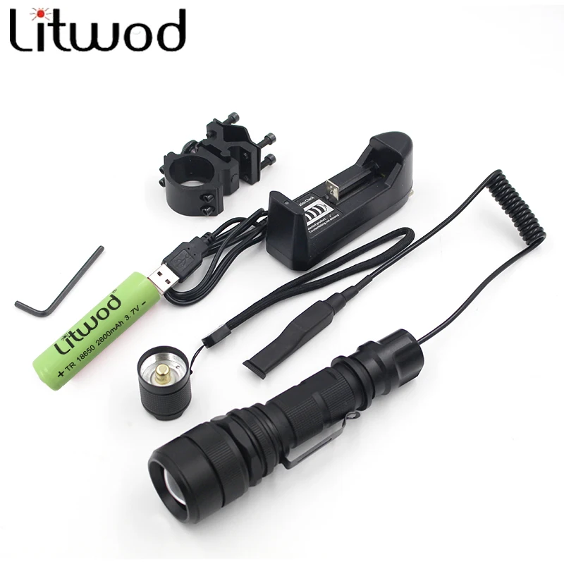 Litwod z30188 Adjustable focus Flashlight 3800LM XM L L2 LED Flash light Lamp lanterna tactical 5