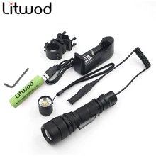 Litwod z30188 Adjustable focus Flashlight 3800LM XM-L L2 LED Flash light Lamp lanterna tactical 5 mode With zoomable Torch