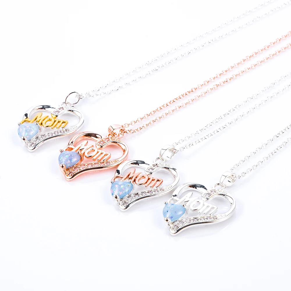 Buy 1 Pcs Love Mum Opal Necklace MOM Character