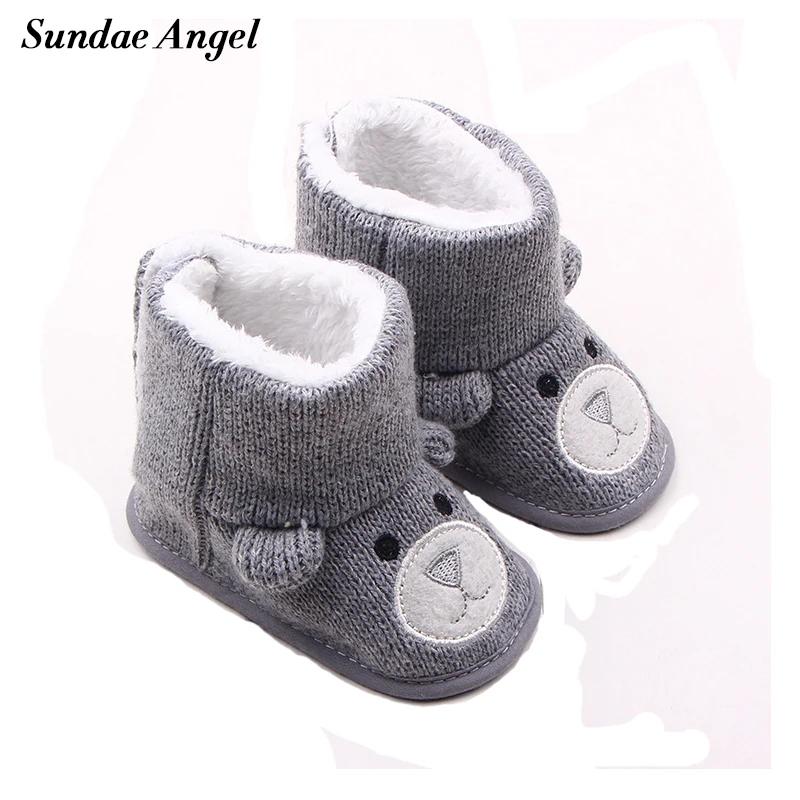 

Sundae Angel Baby Winter Boots Infant Toddler Newborn Cartoon Bear Shoes Girls Boys First Walkers Thicken Warm Snowfield Booties