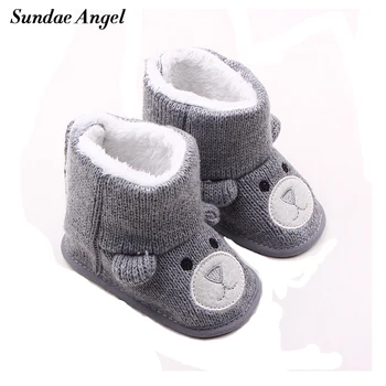 

Sundae Angel Baby Winter Boots Infant Toddler Newborn Cartoon Bear Shoes Girls Boys First Walkers Thicken Warm Snowfield Booties
