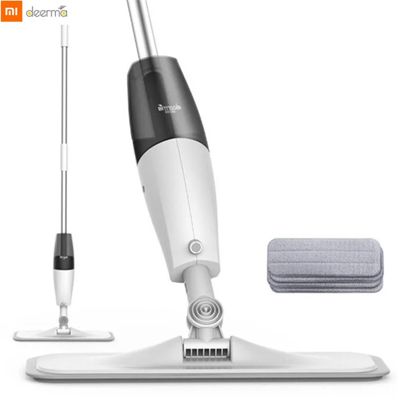 

Xiaomi Mijia Original Deerma Water Spraying Sweeper Floor Cleaner Carbon Fiber Dust Mops 360 Rotating Rod 350ml Tank Waxing Mop