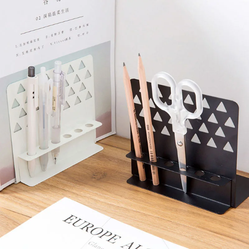 Creative Design Wrought Iron Desktop Bookends With Pen Holder Simple