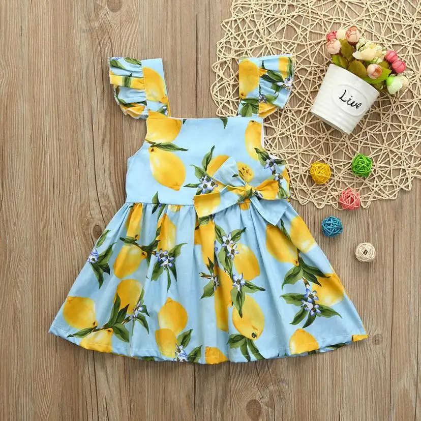 MUQGEW Kids Girls Sundress Fruit Clothes Princess Casual Dress for