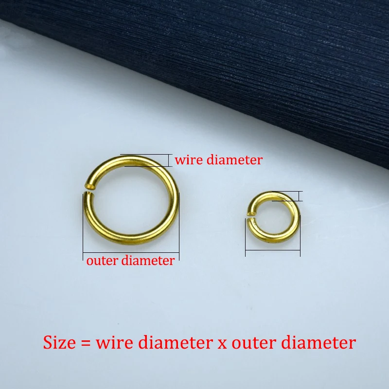 50pcs Solid brass Open O ring seam Round jump rings Garments shoes Leather craft bag Jewelry findings repair connectors metal jump rings