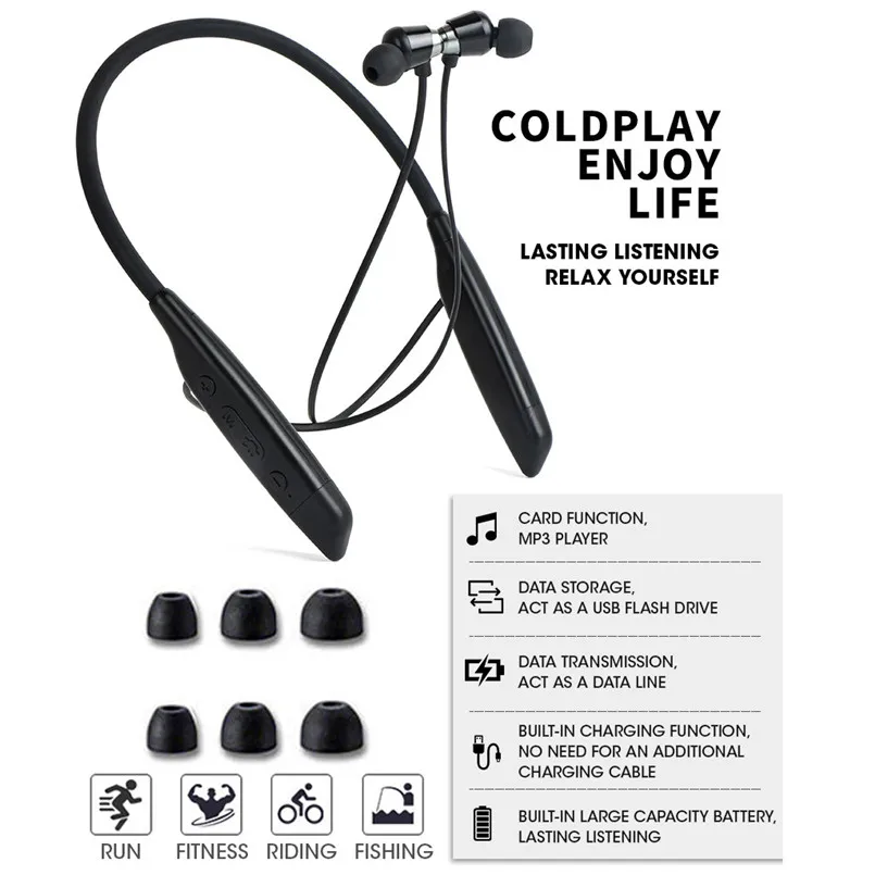 Multifunction Bluetooth Sports Earphone Multi-Purpose Plug-In card Neck-Mounted HWS680 Bluetooth V4.2+EDR Headset 40MR2014