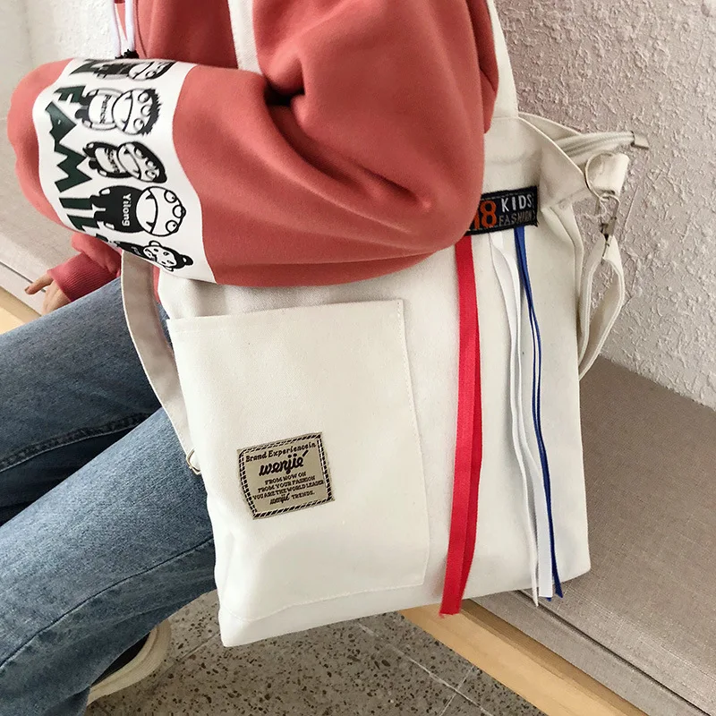 

Fashion Korean Style Simple Women Canvas Bags Handbags 2019 New Female Students School Casual Messenger Bags Shoulder Bags