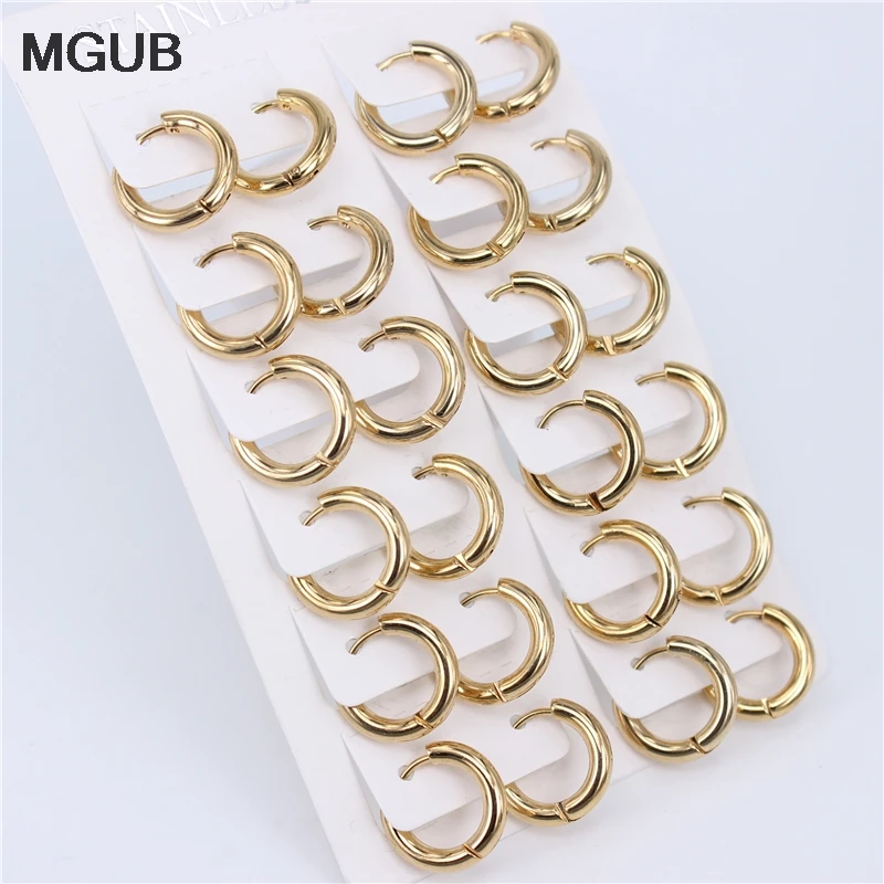 

2.5mm width round wire Small exquisite hoop earrings 16mm 22mm 26mm 31mm outer diameter Boys and girls No fading LH667