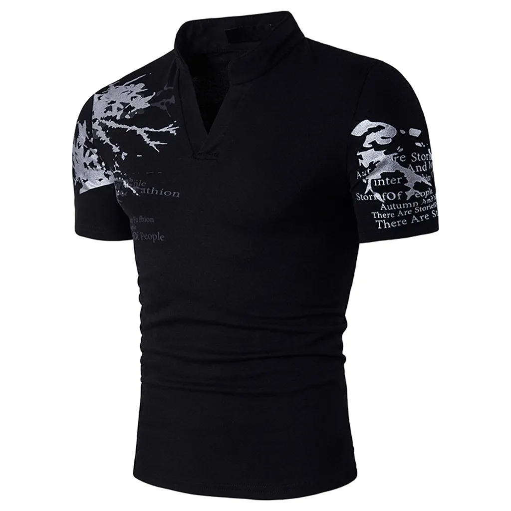 

Men's Tee Shirt Slim Fit V-Neck Short Sleeve Muscle Casual Top T Shirts Male Clothing poleras hombre 2019 t shirt homme camiseta