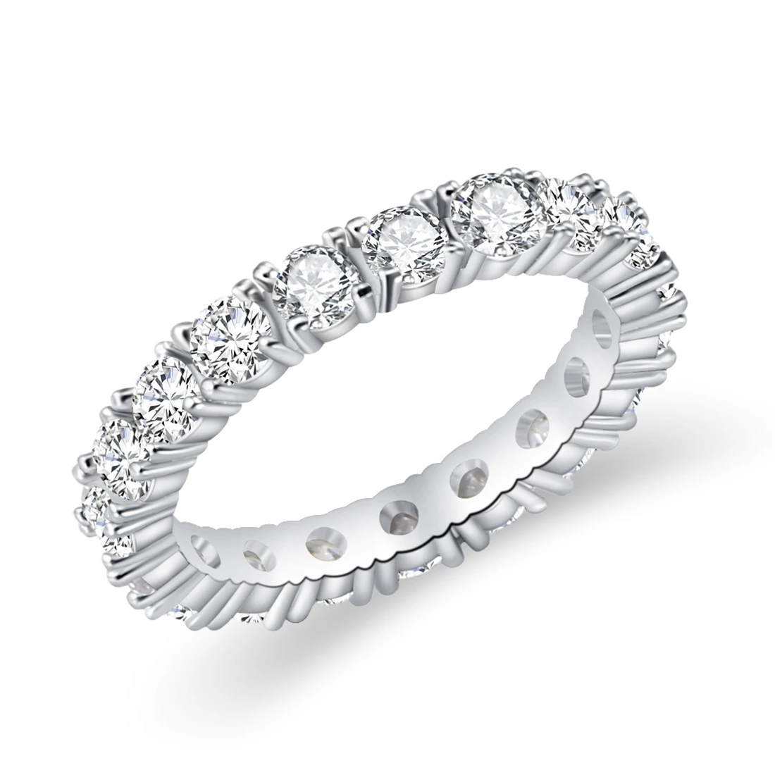 

Luxury Brand Jewelry Sliver Color Inlay Cubic Zirconia Unique Shaped Ring For Women Wedding Engagement Gift Drop Shipping