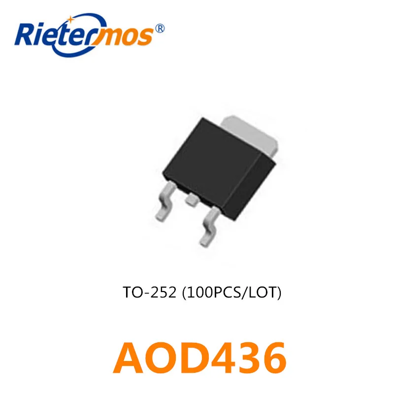 

100 шт N-CHANNEL AOD436 D436 T0-252 SMD, изготовленные в Китае